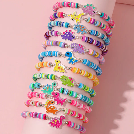 Lunira Armbänder-Set – Elastische Perlenarmbänder mit Anhängern (12-teilig)