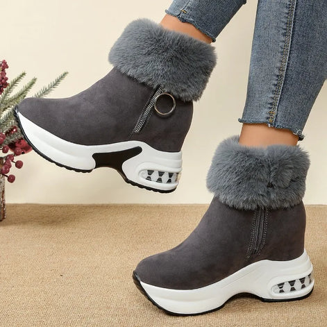 Damen Stiefeletten mit Reißverschluss und Blockabsatz Larevya