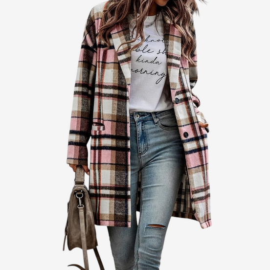 Damen Jacke mit Umlegekragen und Knopfleiste – Veloura