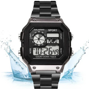 Varston Digitaluhr – Unisex-Modell mit Digitalanzeige und Edelstahlarmband