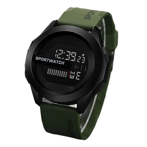 Digitale Armbanduhr mit LED-Display und Silikonarmband