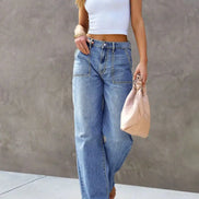 Delmira Straight Leg Jeans Mid Waist