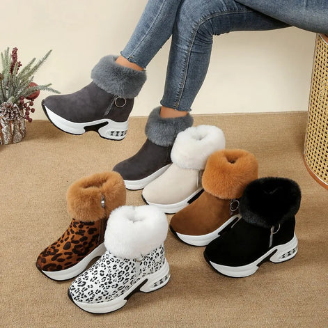 Damen Stiefeletten mit Reißverschluss und Blockabsatz Larevya