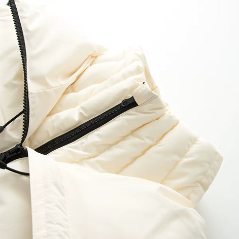 Damen Winterjacke mit Kapuze, Gürtel und wattierter Füllung – Virelta