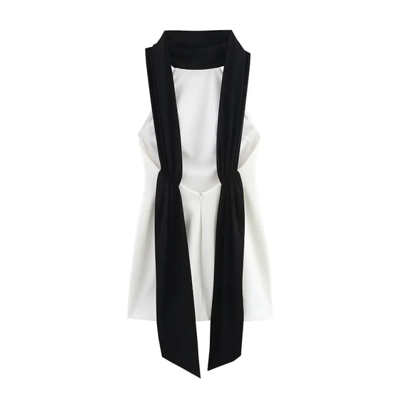 Amélisse Damen Minikleid mit Halterneck und Offenem Rücken