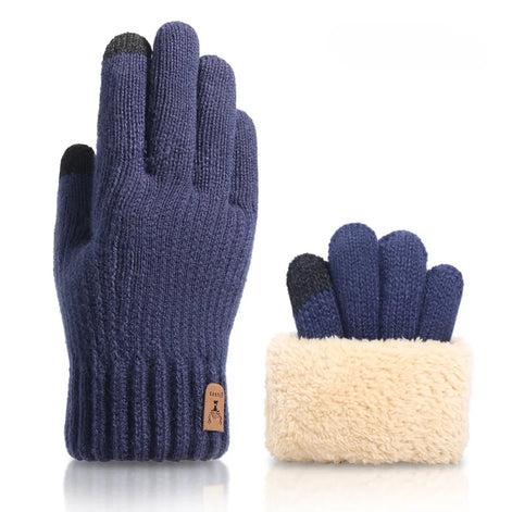Unisex Strickhandschuhe mit Fleecefutter und Touchscreen-Funktion – Theravio