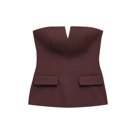 Damen Schulterfreies Crop Top mit Rückenfreiem Design – Soléa