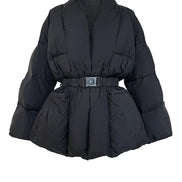 Damen Winterjacke mit Taillengürtel und Taschen Velmaria