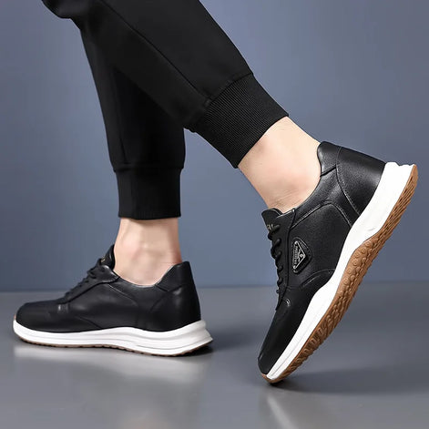Cavento Sneaker mit Slip-On und Schnürung – Freizeitschuh mit Lederoberfläche und Profilsohle