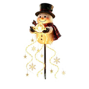Solar LED Schneemann Gartenstecker mit Lichterkette – Schnevella