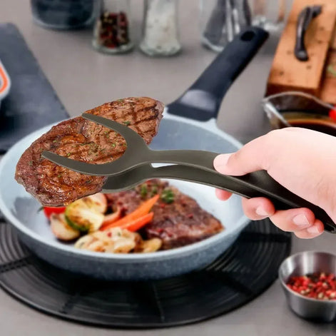 Fliparo 2-in-1 Silikon Küchenzange mit Wender