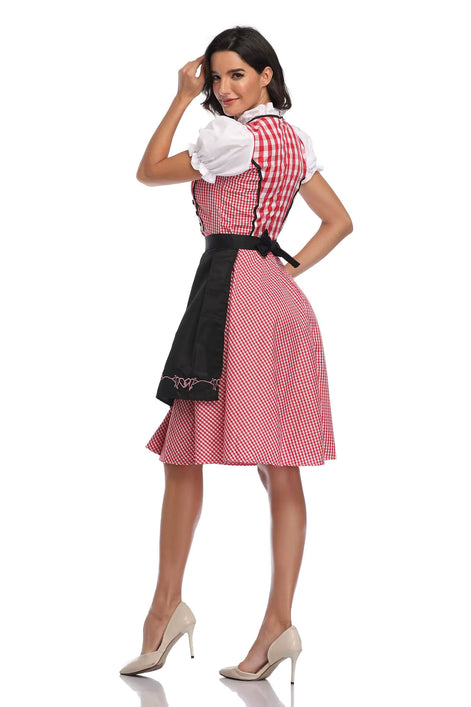 Dirndl Kleid mit Schürze für Damen im traditionellen Oktoberfest-Stil – Almoria