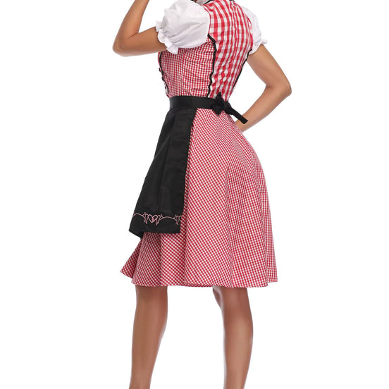Dirndl Kleid mit Schürze für Damen im traditionellen Oktoberfest-Stil – Almoria
