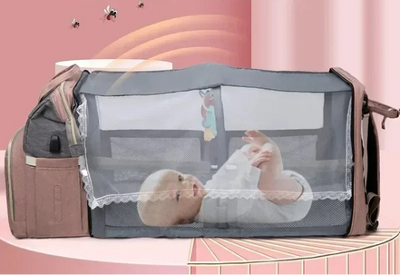 Faltbarer Wickelrucksack mit integrierter Liegefläche