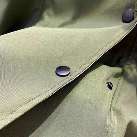 Calviro Trenchcoat mit Kapuze und Knopfverschluss in langer Passform für Alltag und Freizeit