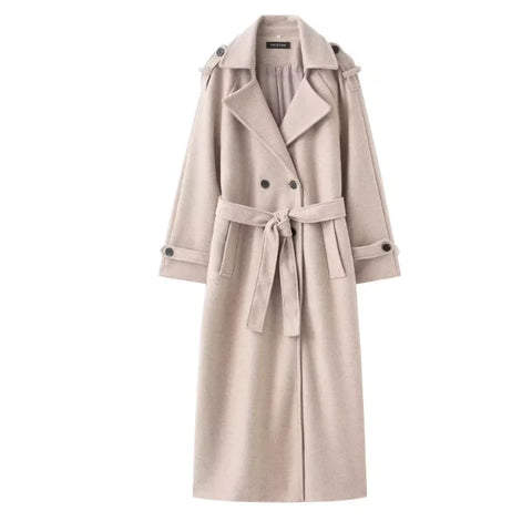 Damen Trenchcoat mit Doppelknopfleiste und Gürtel – Valessa
