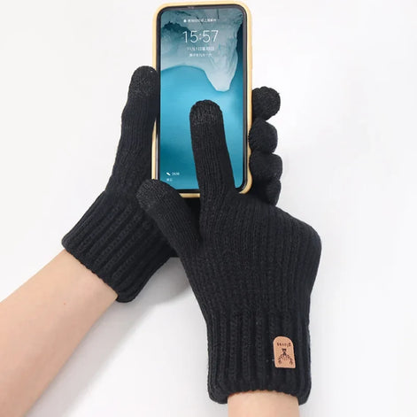 Unisex Strickhandschuhe mit Fleecefutter und Touchscreen-Funktion – Theravio