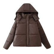 Damen Steppjacke mit Kapuze, Oversized-Passform und Reißverschluss – Quilvara