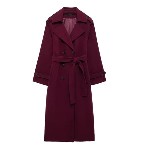 Damen Trenchcoat mit Doppelknopfleiste und Gürtel – Valessa