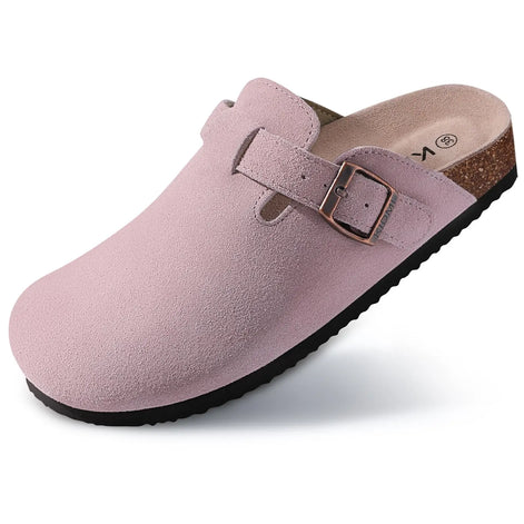 Marivelle Unisex Clogs aus Veloursleder mit Korkfußbett