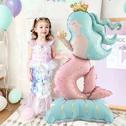 Meerjungfrauen Folienballon 120 × 62 cm für Geburtstag und Mottoparty – Marivessa