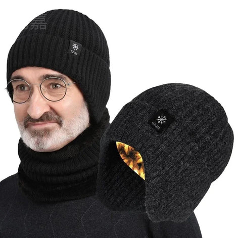 Strickmütze mit Ohrenklappen und Schal Calvessa