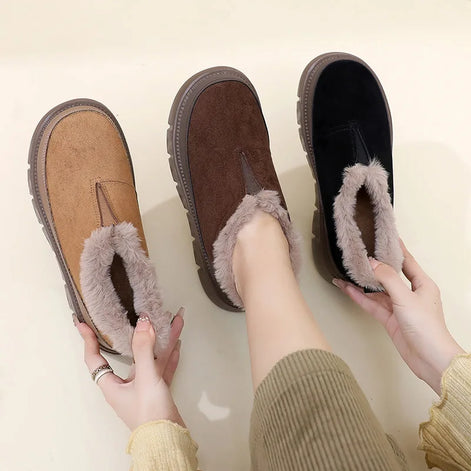 Gefütterte Damen Winterstiefeletten mit Reißverschluss – Velmara