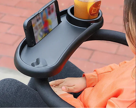 3-in-1 Kinderwagen-Tablett mit Flaschenhalter und Handyhalter – TinyTray