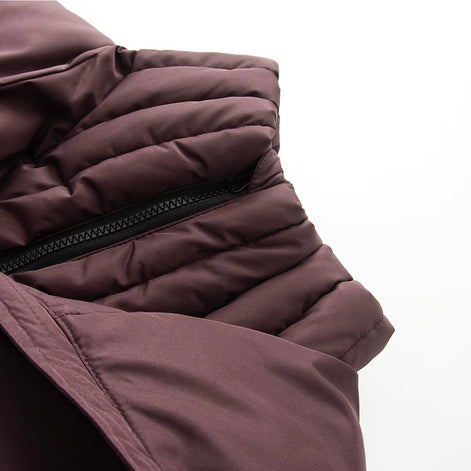 Damen Winterjacke mit Kapuze, Gürtel und wattierter Füllung – Virelta