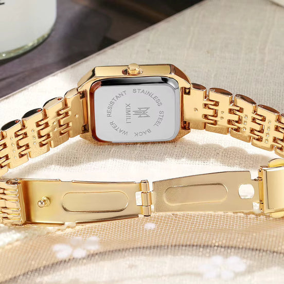 Seriva Quarzuhr – Rechteckige Damenarmbanduhr mit Metallarmband