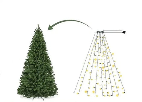 LED Weihnachtsbaum Lichterkette mit Ring, 8 Lichtmodi – Lumeriva