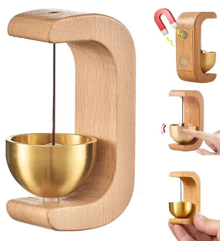 Türglocken-Windspiel aus Holz und Kupfer