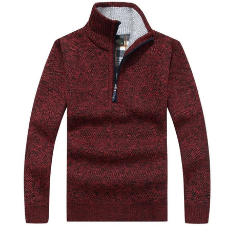 Rovelin Strickpullover mit halbem Reißverschluss und schmaler Passform