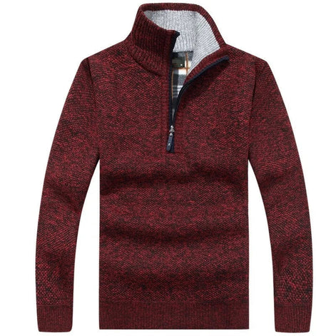 Rovelin Strickpullover mit halbem Reißverschluss und schmaler Passform