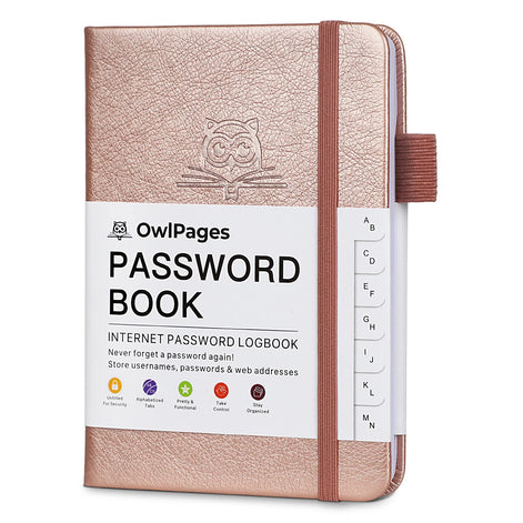 Securelia Passwortbuch mit alphabetischen Registern und Hardcover