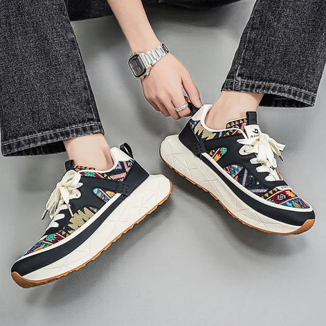 Neravio Sneaker mit Schnürung und profilierter Gummisohle