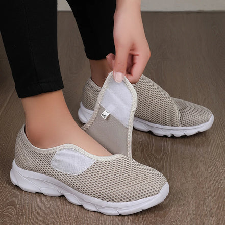 Velmira Damen Sneakers mit Klettverschluss – leichte Mesh Freizeitschuhe
