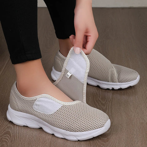 Velmira Damen Sneakers mit Klettverschluss – leichte Mesh Freizeitschuhe