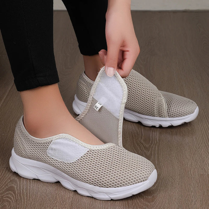 Velmira Damen Sneakers mit Klettverschluss – leichte Mesh Freizeitschuhe