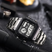 Varston Digitaluhr – Unisex-Modell mit Digitalanzeige und Edelstahlarmband