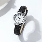 Elvara Damen Armbanduhr mit rundem Zifferblatt und Lederarmband