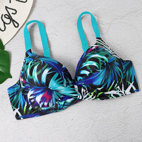 Velanique Damen Bikini Set mit Print und hoher Taille