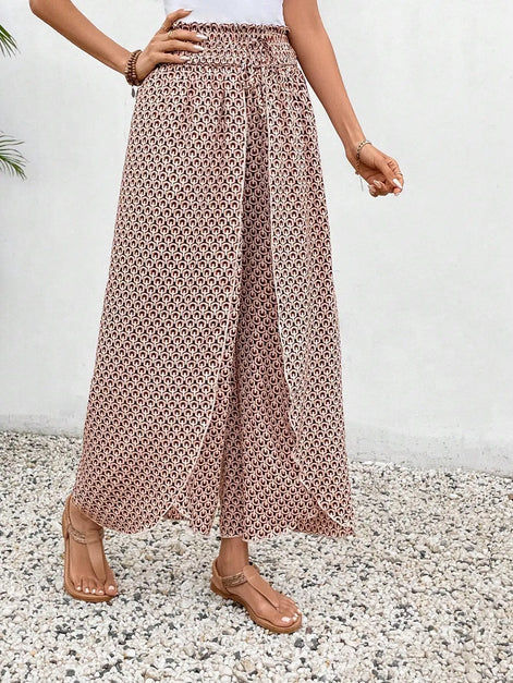 Florenza Damen Culotte mit Paisley-Muster und weitem Bein
