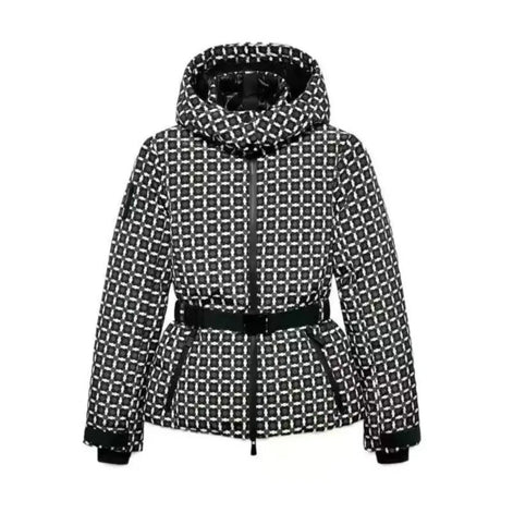 Damen Winterjacke mit Kapuze, Gürtel und wattierter Füllung – Cirella