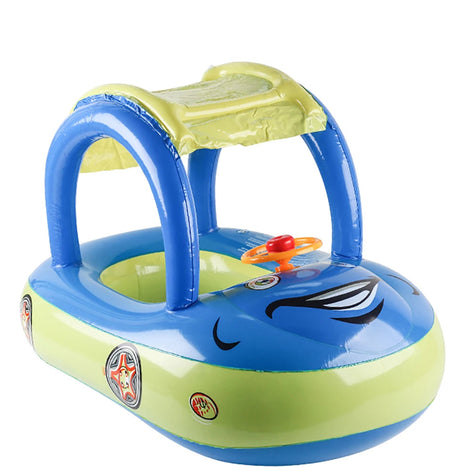 Carmello Aufblasbarer Kinder Schwimmring mit Auto-Design und Sonnendach