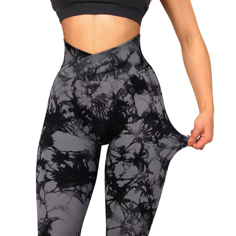 Norevia Damen Leggings mit elastischem Bund und Stretchmaterial