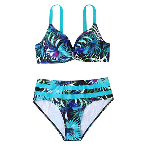 Velanique Damen Bikini Set mit Print und hoher Taille
