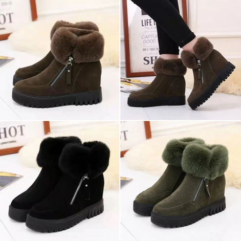 Damen Stiefeletten mit Keilabsatz und Reißverschluss – Velmira