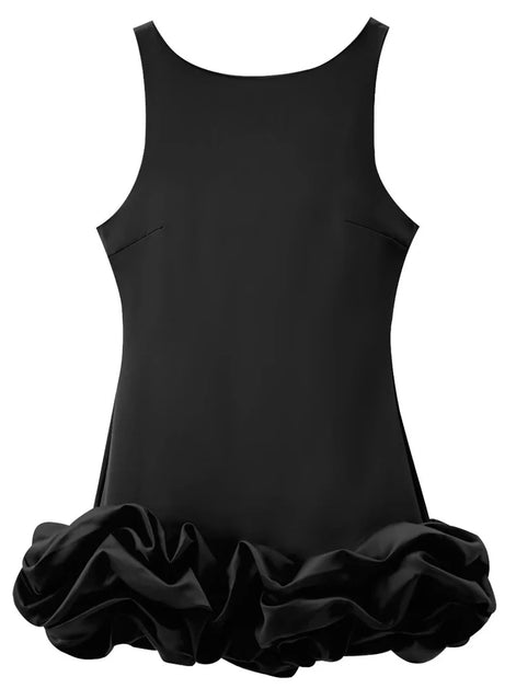 Serelia Damen Minikleid mit Volants und Offenem Rücken