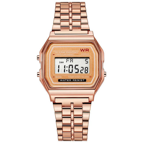 Nexiro Herren Digitaluhr mit rechteckigem Gehäuse und Metallarmband